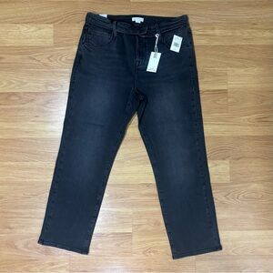 Good American Women’s Vintage Inspired Faded Black Button Fly Jeans 15